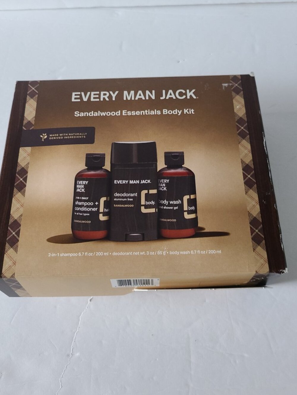 EVERY MAN JACK -NIB- SANDAL WOOD ESSENTIALS BODY KIT